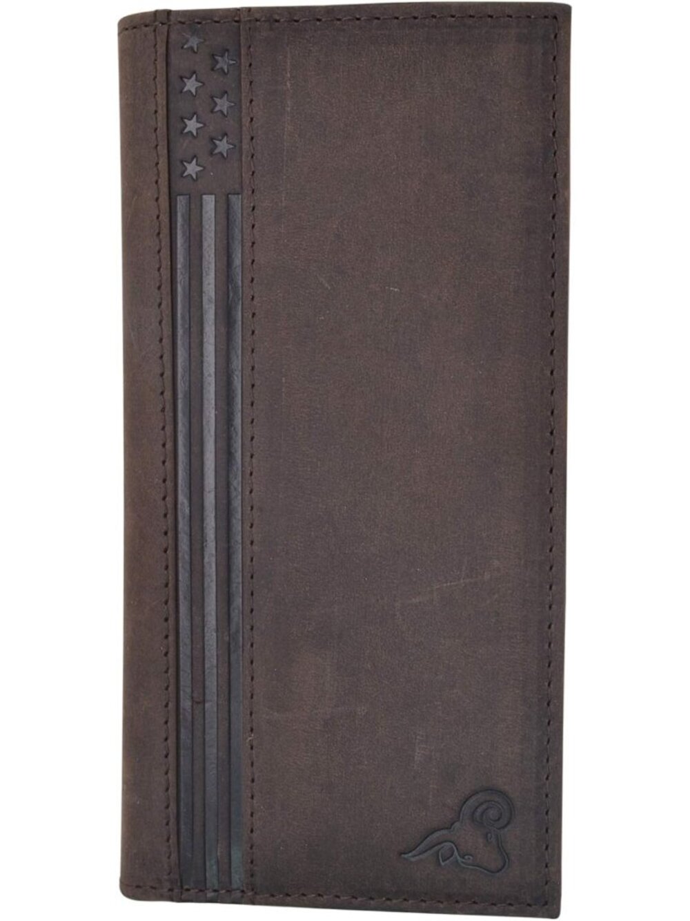 Stylish Genuine Leather Checkbook Cover Wallet - RFID Blocking, Unisex, Dark